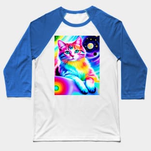 Colorful Cosmic Anime Cat Baseball T-Shirt